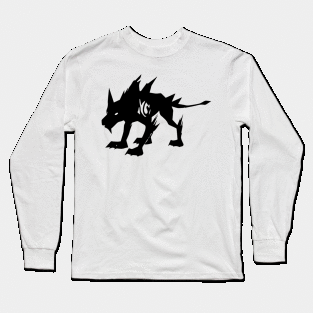 Hellhound minimal silhouette white Long Sleeve T-Shirt